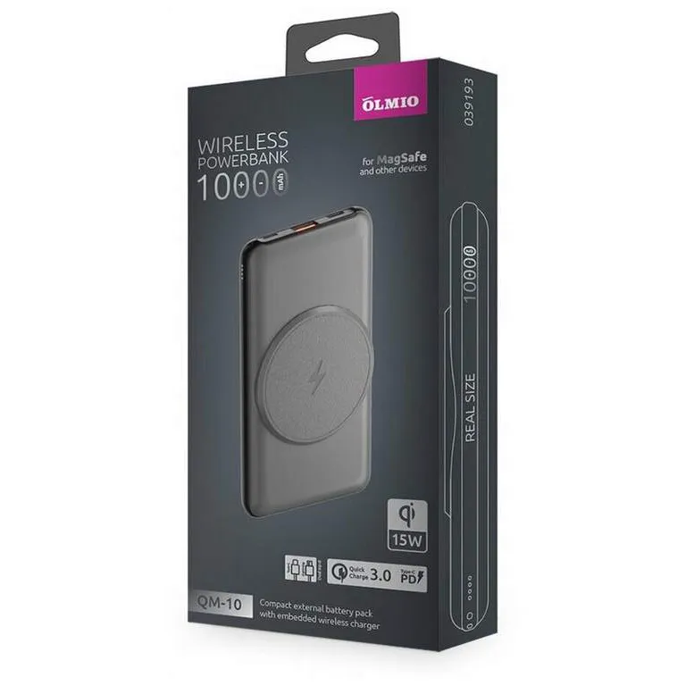 Зарядное устройство Power bank Olmio QM-10 10000mAh серый