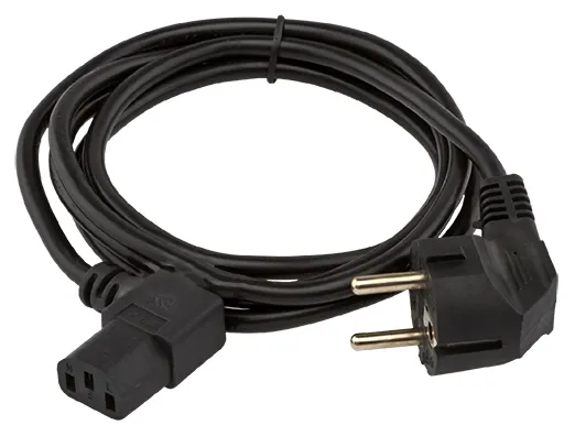 Кабель питания Cablexpert PC-186A-VDE, 1.8м, Schuko-C13, VDE, 10А, черный, угловой разъем, с заземлением, пакет