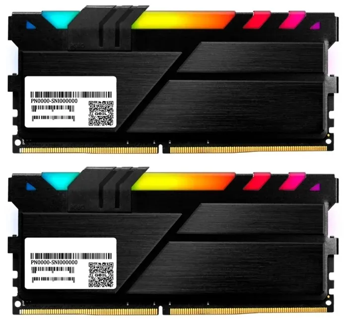 Оперативная память 8GB Kit GEIL EVO X II Black с RGB подсветкой GEXSB48GB2666C19DC