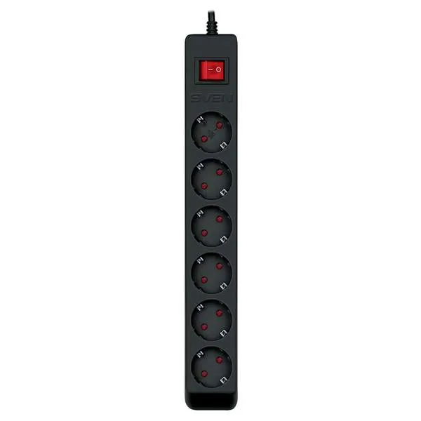 Сетевой фильтр SVEN Surge Protector Optima 1,8 m black SV-021016