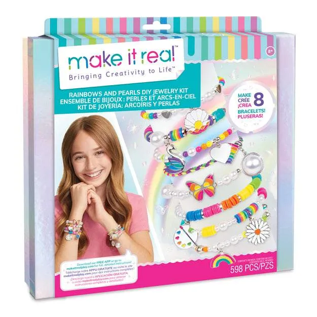 Набор для творчества Make It Real для изготовления украшений Rainbows and Pearls DIY Jewelry Kit 1729mr