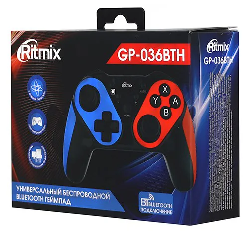 Джойстик Ritmix GP-036BTH black-blue-red