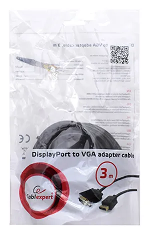 Кабель SVGA, DisplayPort to D-Sub (VGA), 3m, Cablexpert CCP-DPM-VGAM-10
