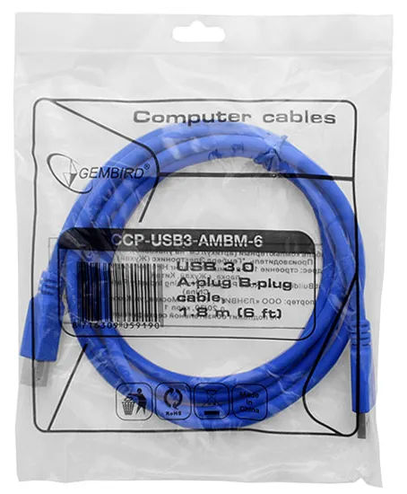 Кабель USB Type A-B Cablexpert CCP-USB3-AMBM-6