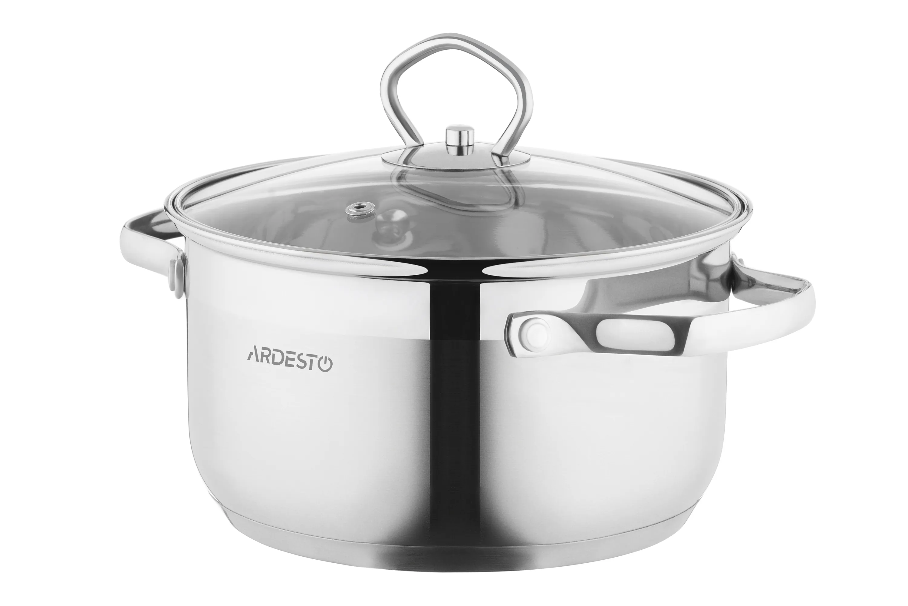 Кастрюля Ardesto Gemini Bari, стеклянная крышка, 2.3 л, нержавеющая сталь AR1923SS