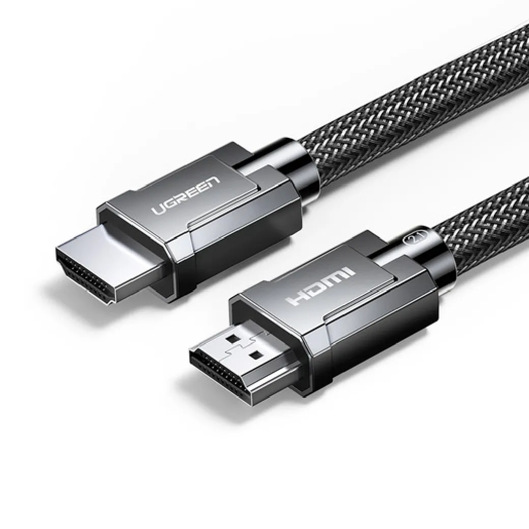 Кабель Ugreen HD135 8K HDMI M/M Round Cable with Braided, 1m, Gray, 70319