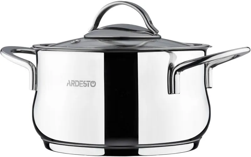 Кастрюля Ardesto BLACK MARS, стеклянная крышка, 2.3 л, нержавеющая сталь AR0723S