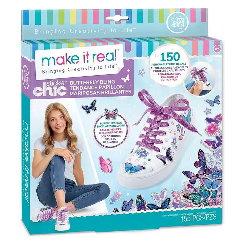 Набор для творчества Make It Real для обуви Sticker Chic: Butterfly Bling 1325mr