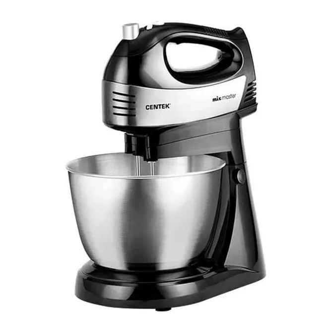 Миксер с чашей Centek CT-1124 черный/сталь