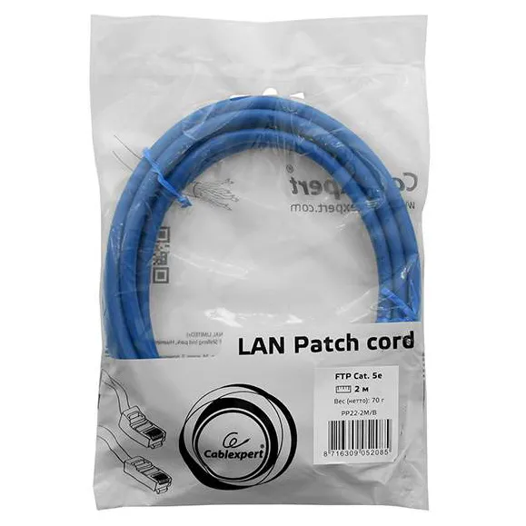 Патч корд FTP 5e-Cat  2 m Cablexpert PP22-2M/B синий