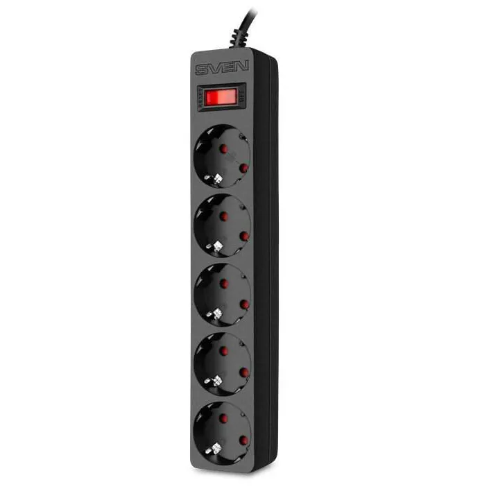 Сетевой фильтр SVEN Surge Protector SF-05E 5,0 m black SV-021573