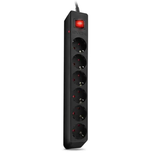 Сетевой фильтр SVEN Surge Protector Optima 1,8 m black SV-021016