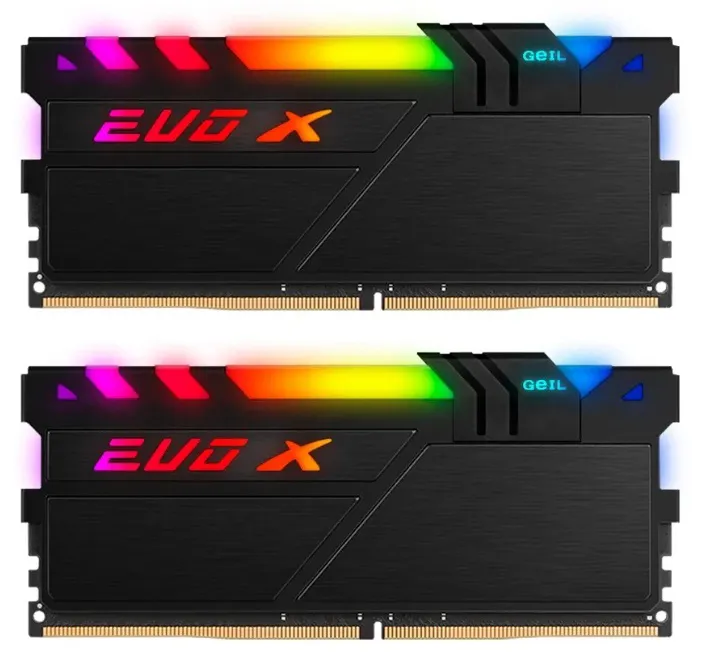 Оперативная память 8GB Kit GEIL EVO X II Black с RGB подсветкой GEXSB48GB2666C19DC