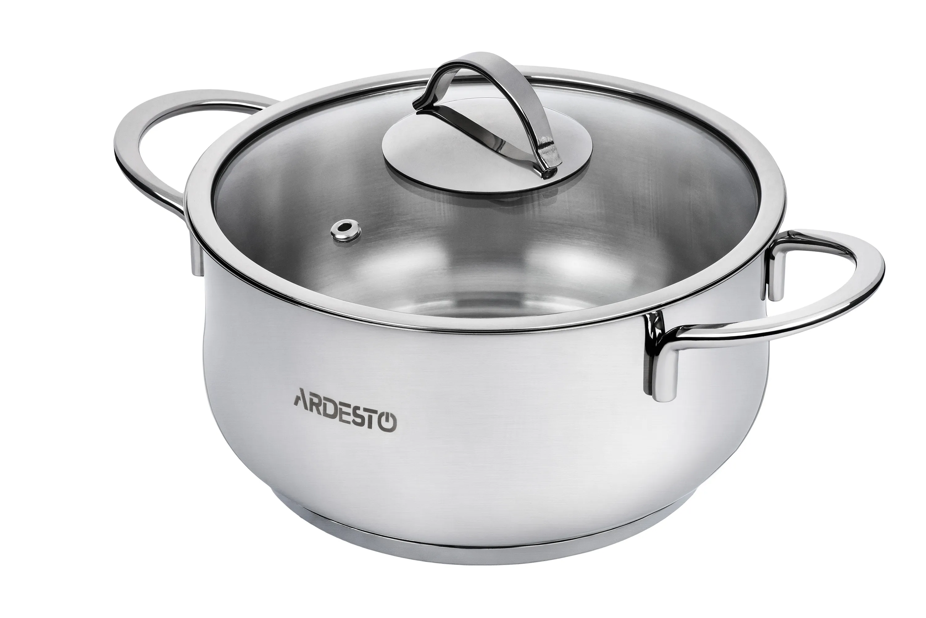 Кастрюля Ardesto BLACK MARS, стеклянная крышка, 4.3 л, нержавеющая сталь AR0743S